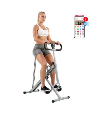 Тренажер Sunny Health & Fitness Row-N-Ride для тренировки ягодиц, с регулируемым сопротивлением, SunnyFit App, 300LB Capacity
