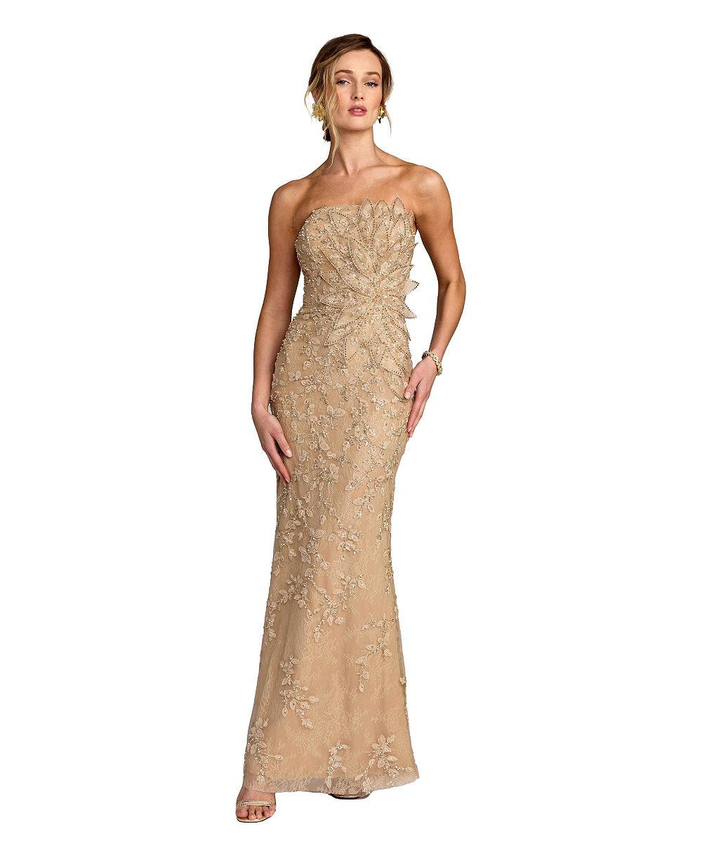 Женское вечернее платье Mac Duggal Petite Beaded Mermaid с 3D цветами
