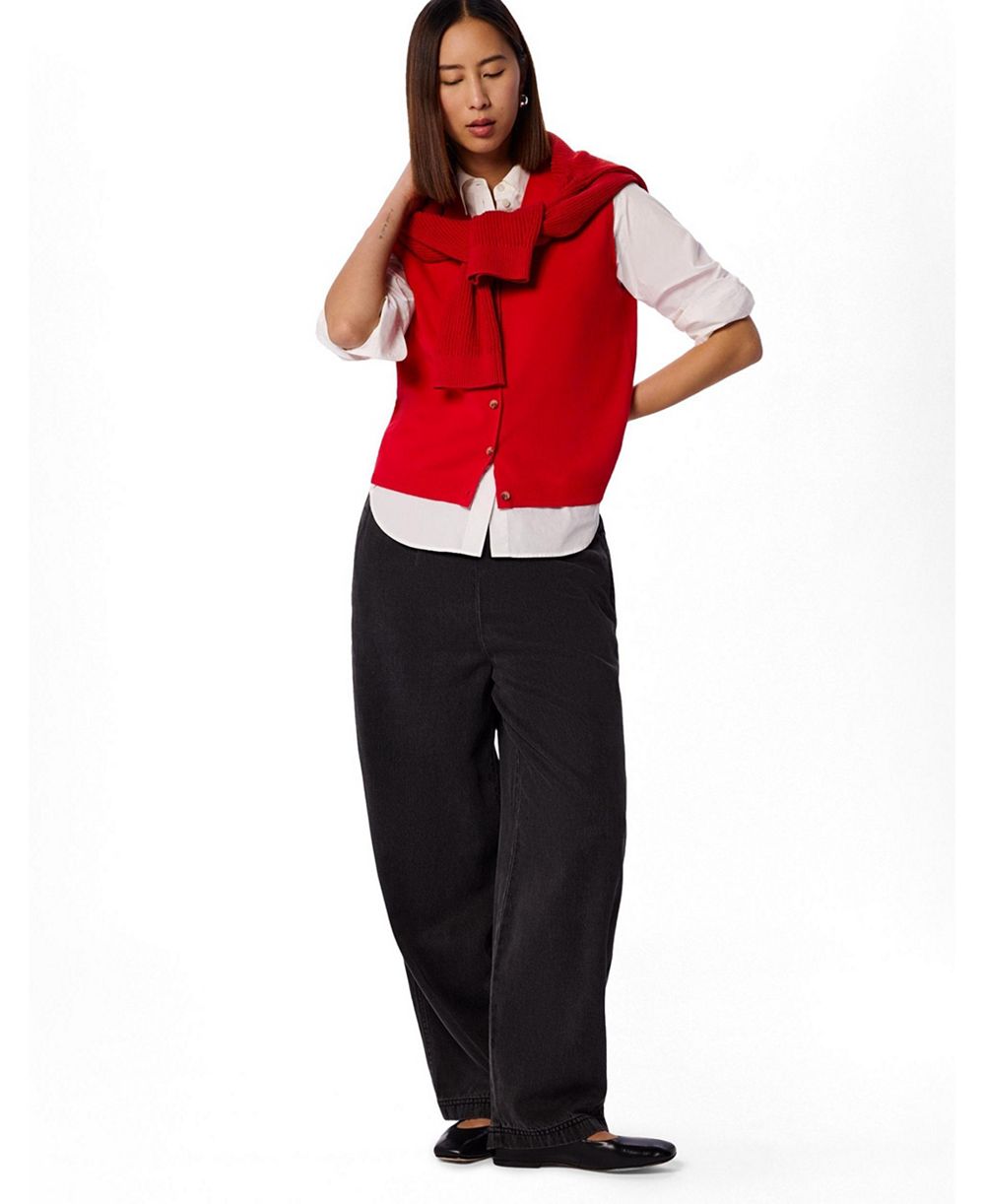 Whistles Women's V-Neck Button Front Knit Tank
