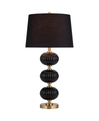 Possini Euro Design Possini Euro Grace 30" High Black Glass Table Lamp with Dimmer