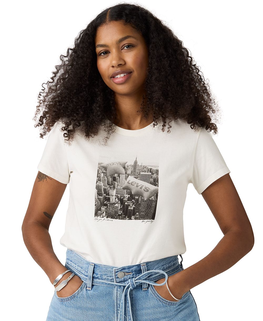 Levi's Женская хлопковая футболка с графическим логотипом 100th Parade Perfect