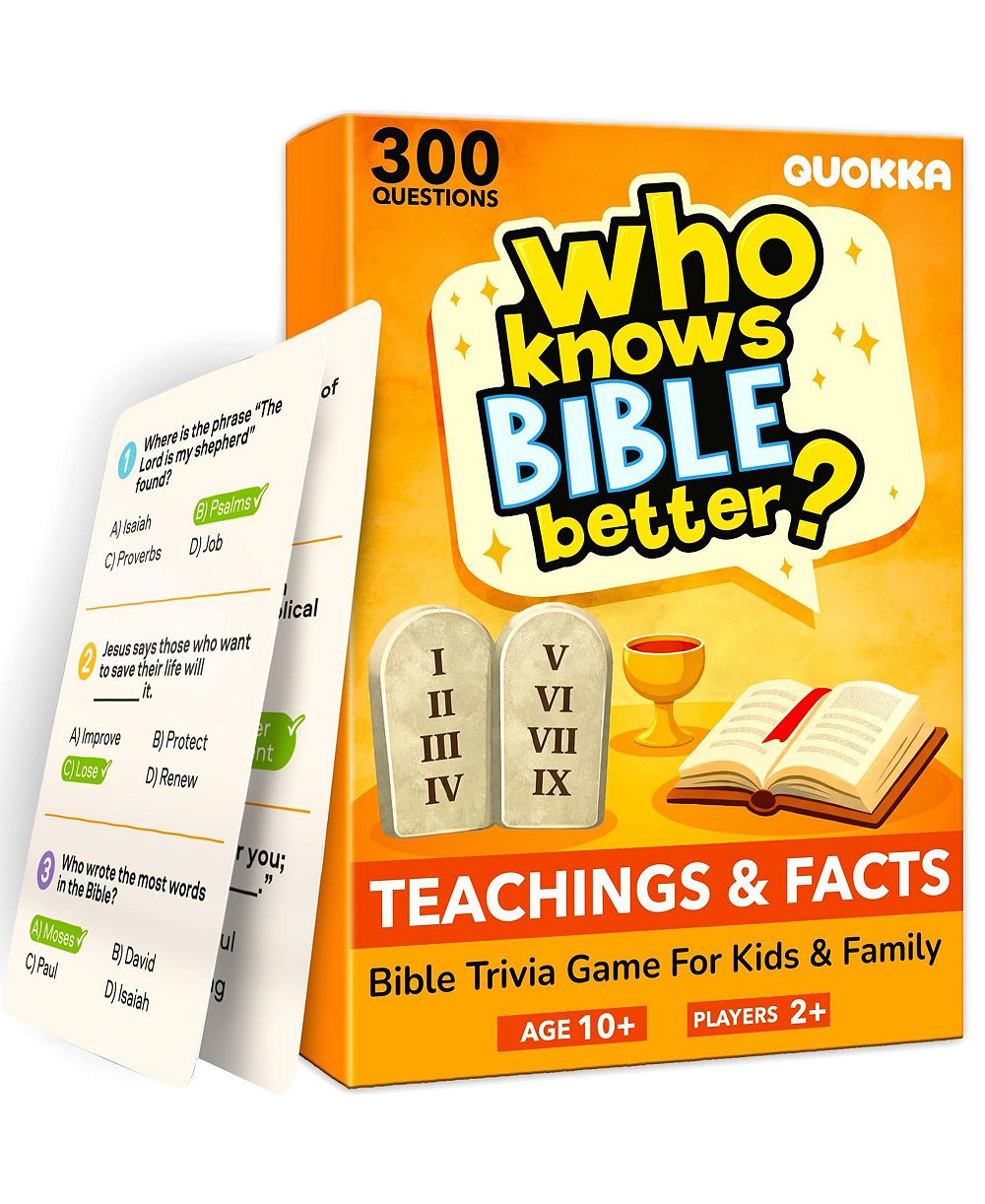 Quokka Bible and Generations Trivia Card Game with 300-900 Questions, Ages 10+