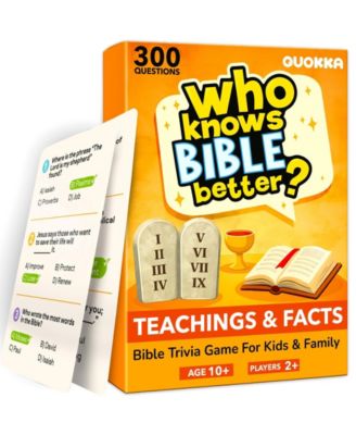 Quokka Bible and Generations Trivia Card Game with 300-900 Questions, Ages 10+