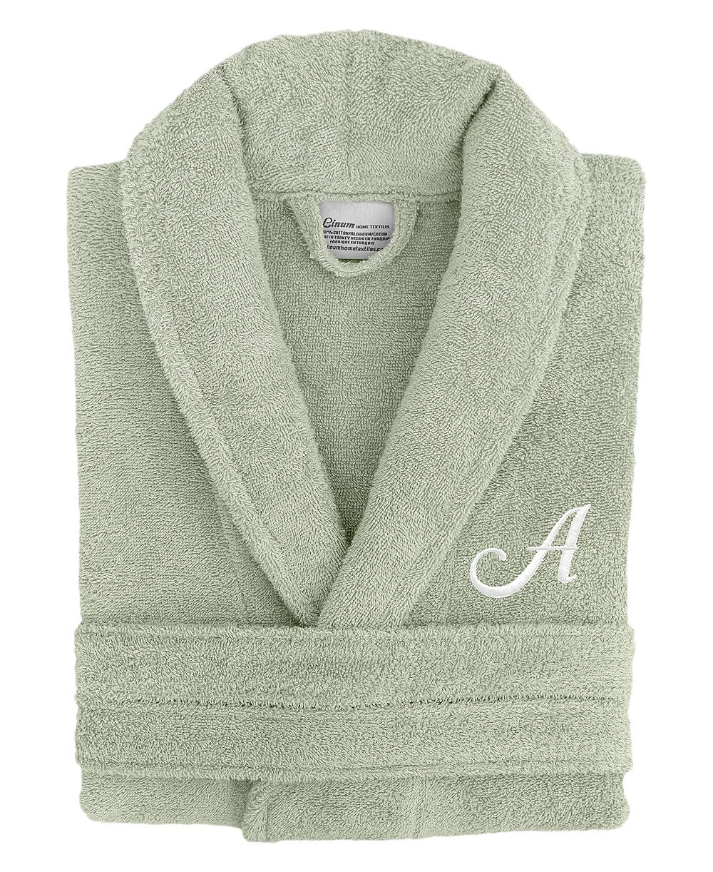 Linum Home Linum Font 100% Turkish Cotton Unisex Terry Bathrobe