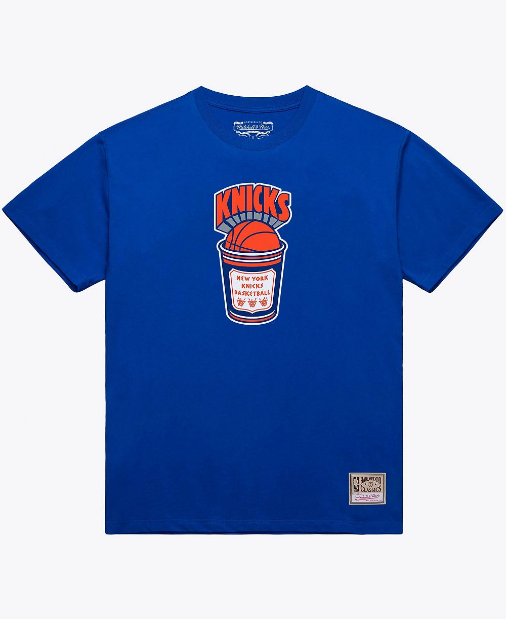 Мужская футболка Mitchell & Ness Blue New York Knicks Coffee Cup