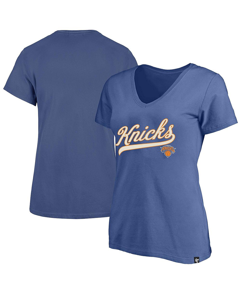Женская футболка Profile Blue New York Knicks Plus Size Sweep V-Neck