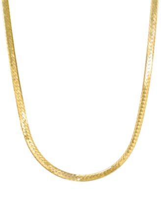 Итальянская золотая цепь Herringbone, ожерелье 18", 10k Yellow Gold