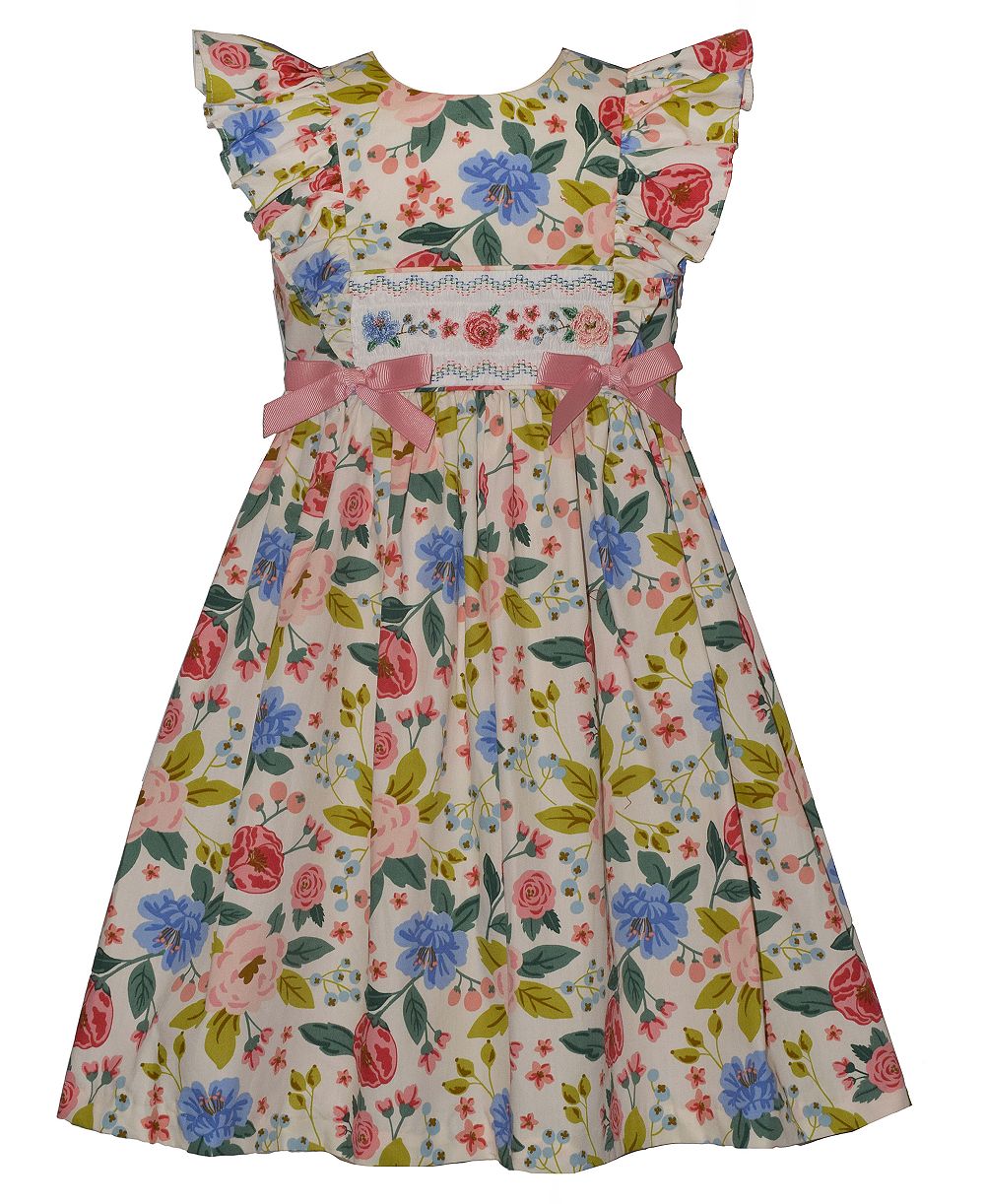 Детское цветочное платье Bonnie Jean 2T-6X Smocked Flutter-Sleeve