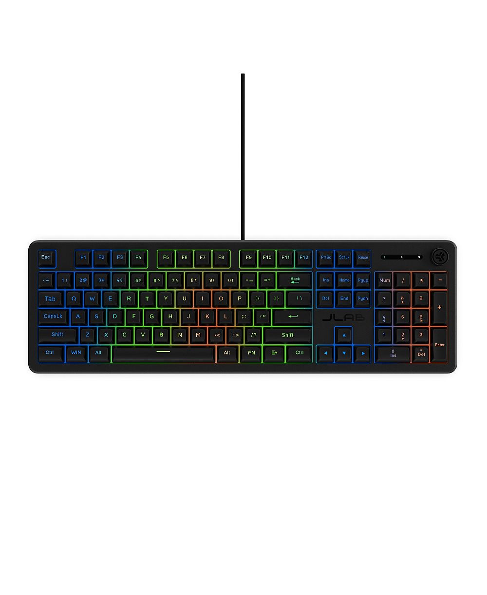 JLab Nightfall Wired Full-Size Customizable RGB Gaming Keyboard for PC and Mac