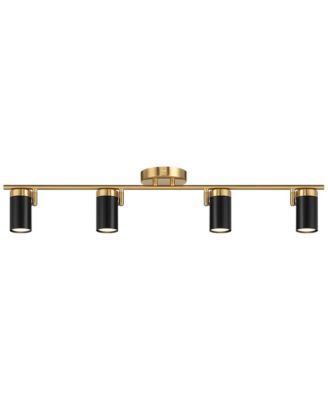 Pro Track 4-Light Heads LED Ceiling Track Light Fixture Kit GU10 Dimmable Directional Gold Black Modern Kitchen Bathroom 32 1/4" Wide