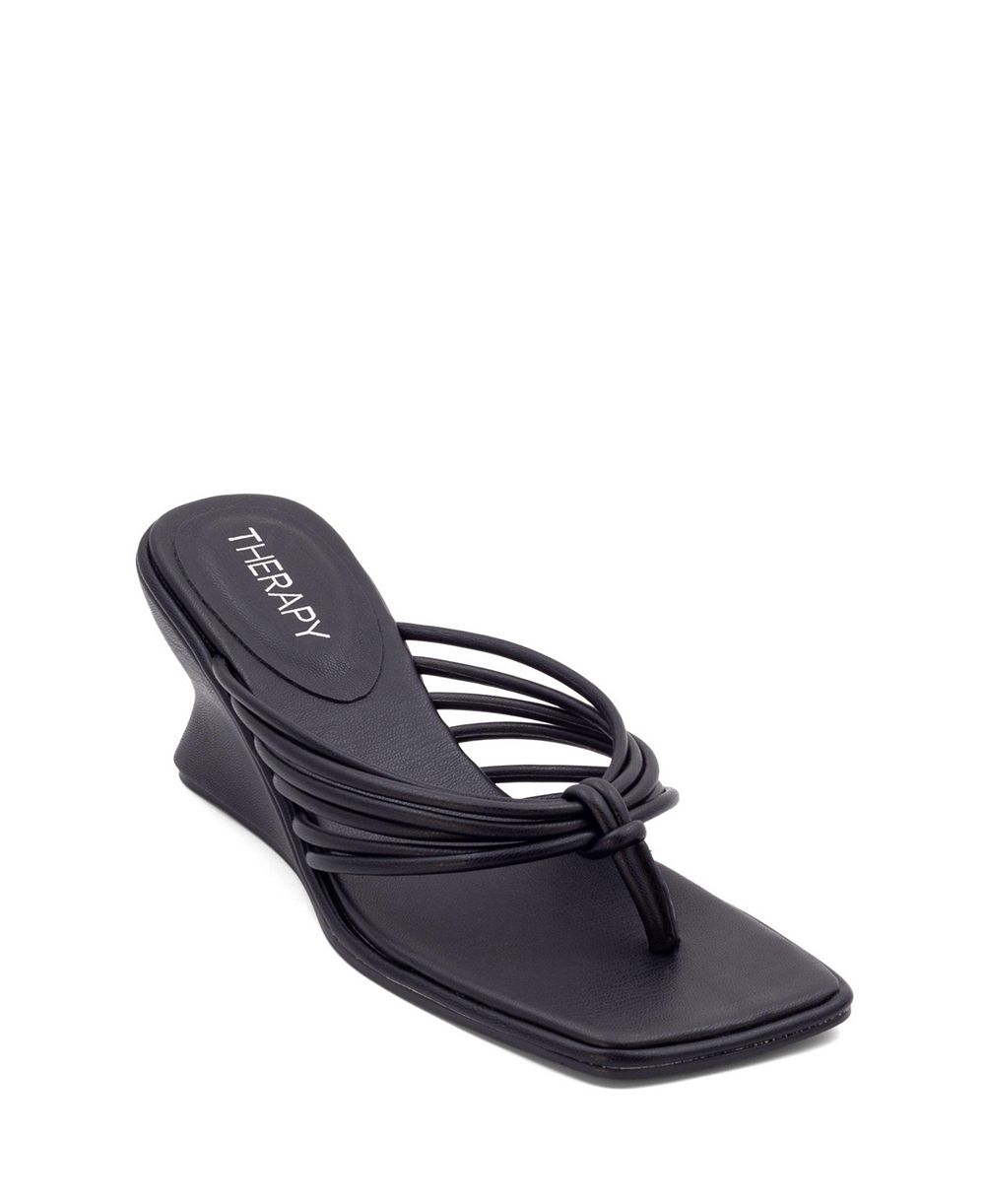 Therapy Australia Women's LEVEN Square Toe Thong Wedge Sandal