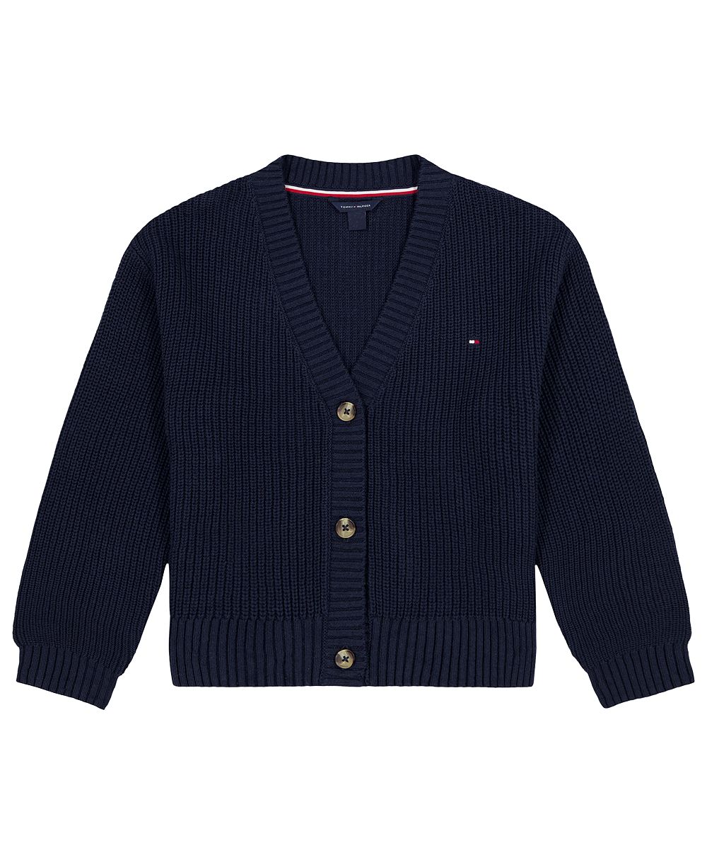 Tommy Hilfiger Girls' 7-16 Shaker Rib Cardigan Sweater