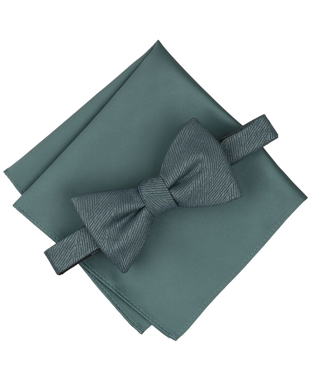 Мужской набор Alfani Atlas Chevron Solid Pre-Tied Bow Tie и Pocket Square, 2-Piece Set