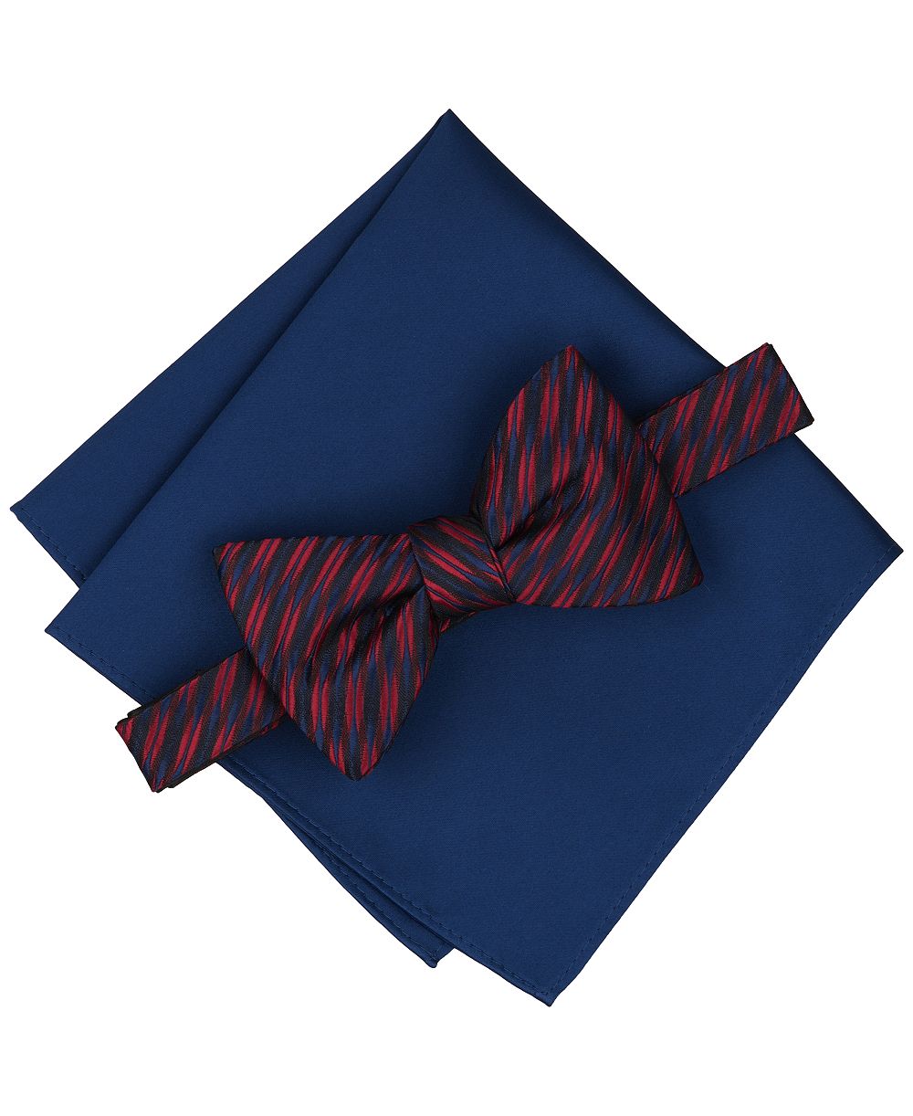 Мужской набор Alfani Summit Stripe Geo Pre-Tied Bow Tie и Pocket Square, 2-Piece Set