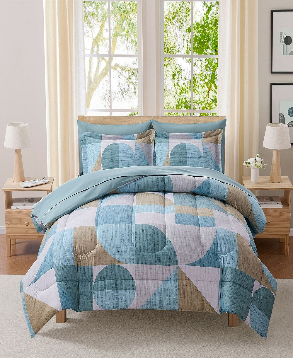 Sweet Home Collection Geo-Aqua комплект постельного белья из 7 предметов, Full