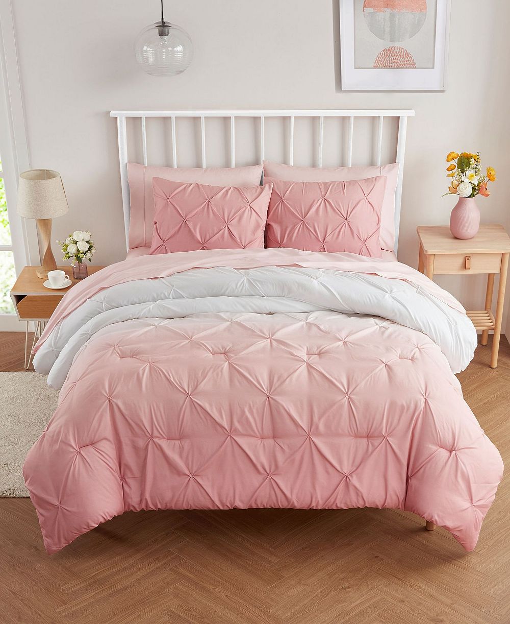 Комплект постельного белья Sweet Home Collection Loralie с эффектом омбре и сборками, 5 предметов, размер Twin