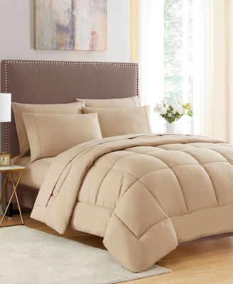 Sweet Home Collection Luxury All-Season Solid 7-Piece Comforter Set, RV Queen