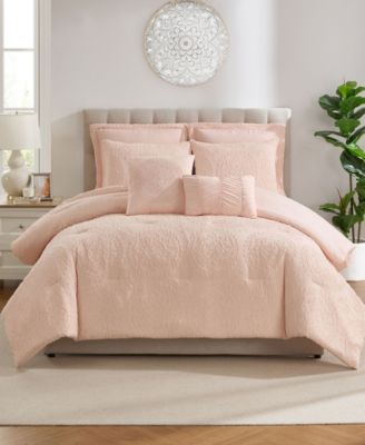 Sweet Home Collection Medallion Clip Jacquard 7-Piece Comforter Set, King