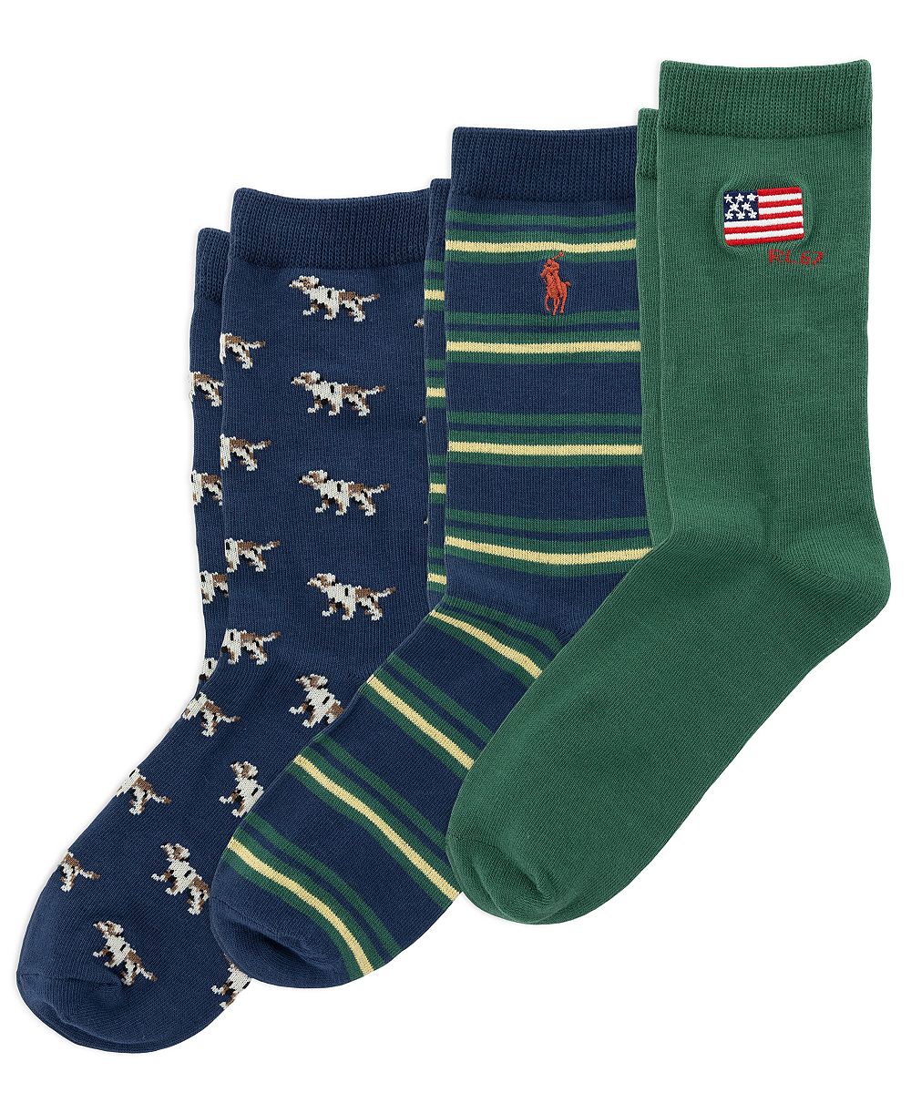 Носки Polo Ralph Lauren Boys' 4-11 Flag RL67, 3-Pack
