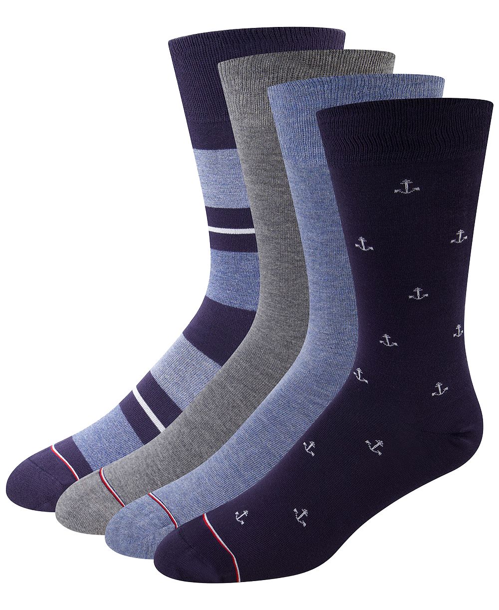 Tommy Hilfiger Men's Dress Crew Socks, 4-Pack