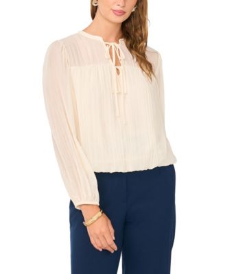 Блузка Vince Camuto Women's Long-Sleeve Split-Neck Bubble-Hem