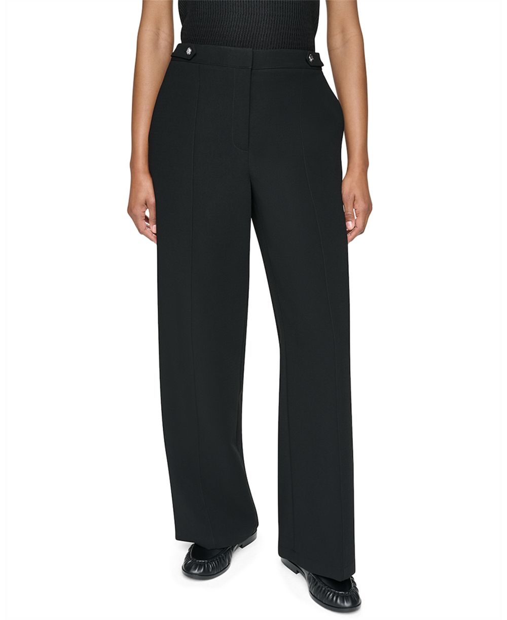 Брюки DKNY Petite High-Rise Straight Textured Crepe