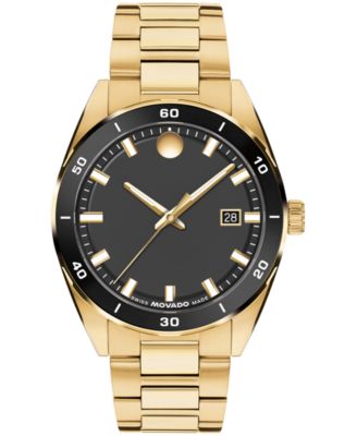 Мужские часы Movado Vantage Swiss Quartz Light Yellow Gold PVD Steel 40mm