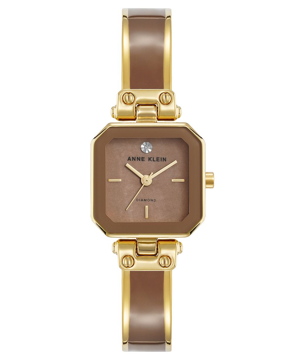 Anne Klein наручные часы Bangle Quartz Octagonal Taupe Dial Gold-Tone, 24mm