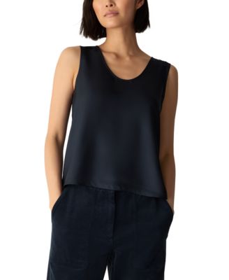 Eileen Fisher женская шелковая блузка с изогнутым V-образным вырезом
