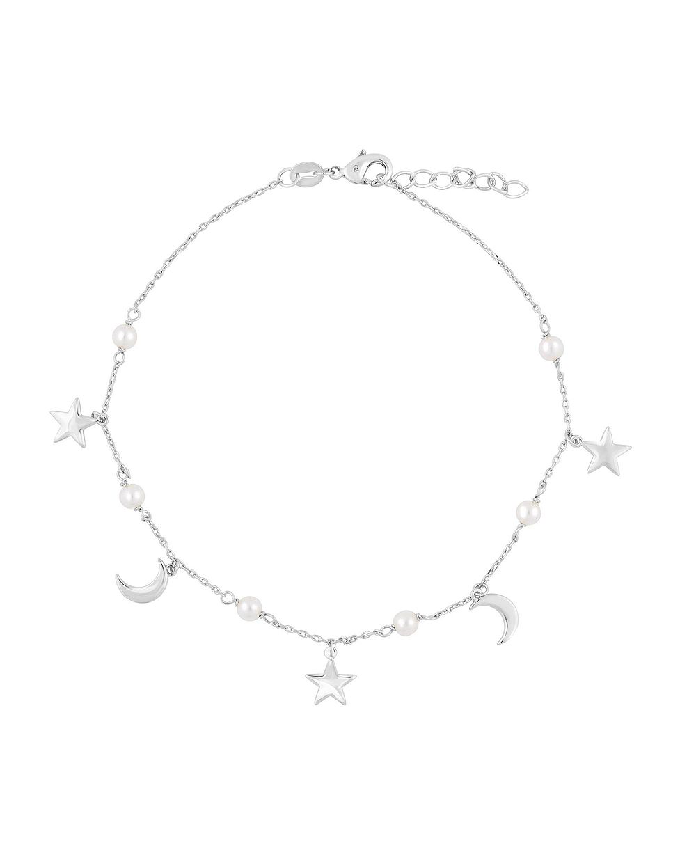 Simona браслет-анклет с жемчугом и подвесками Star and Moon