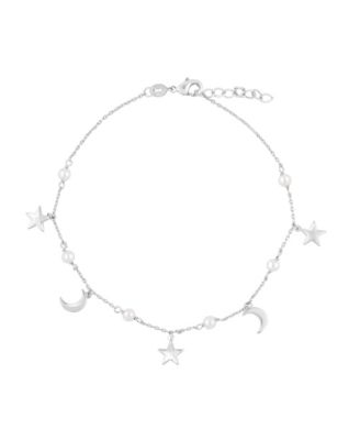 Simona браслет-анклет с жемчугом и подвесками Star and Moon