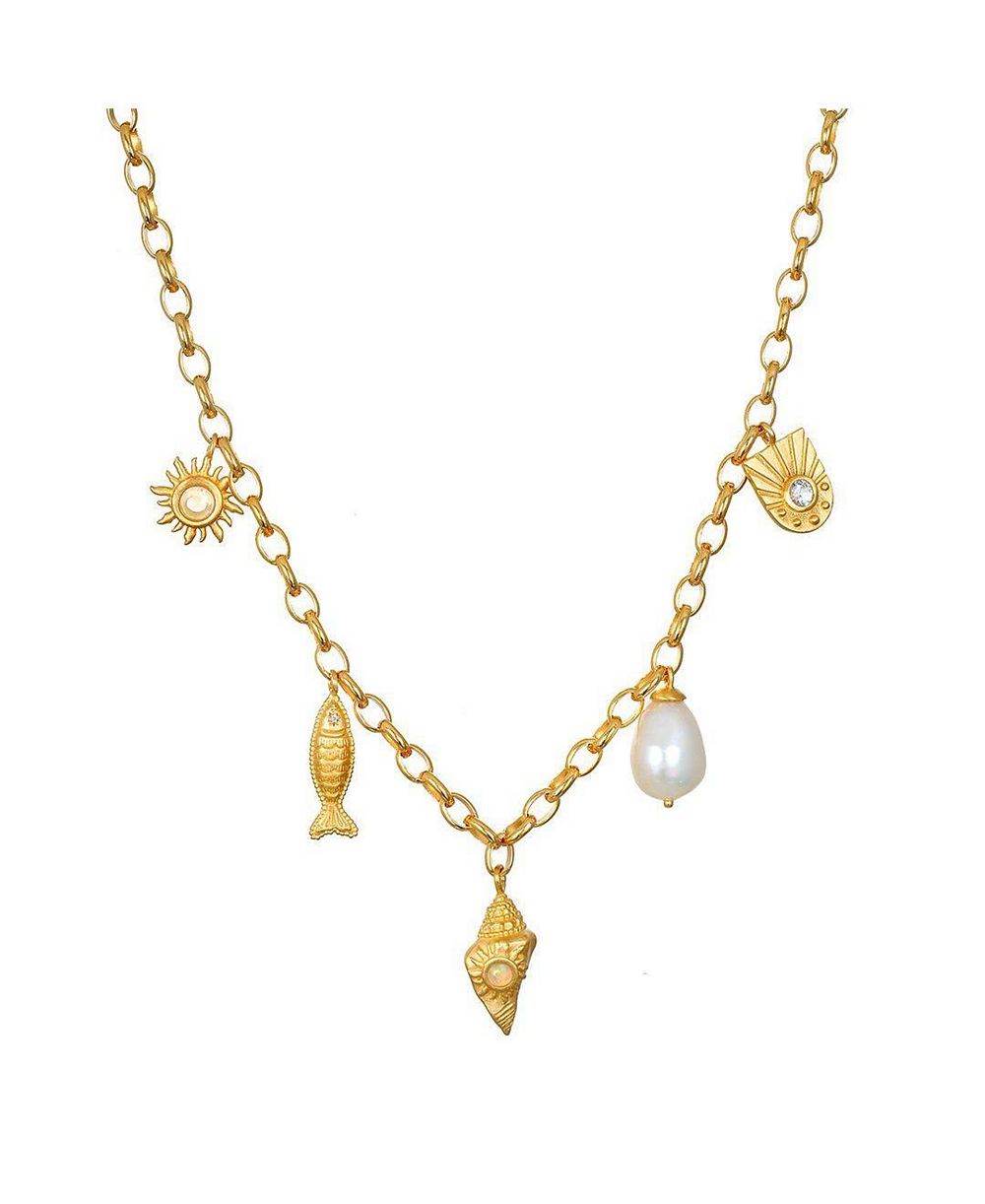 Satya Jewelry Blessings of the Sea Multi Charm Necklace