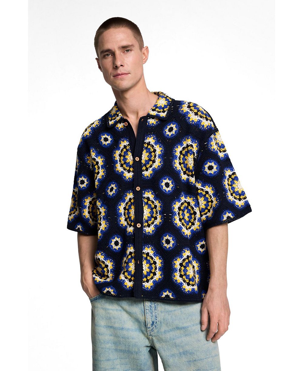 Desigual мужская рубашка с эффектом вязаного полотна