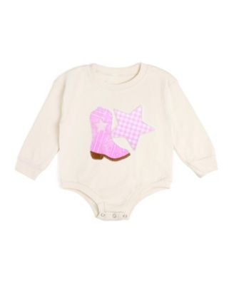 Sweet Wink Baby Girls 0-3M to 12M -18M Bandana Cowgirl Patch Western Long Sleeve Romper