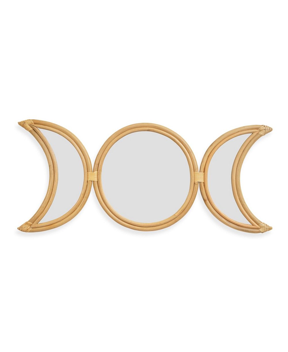 The Artisan & Company, Rattan Crescent Moon Mirror Wall Decoration