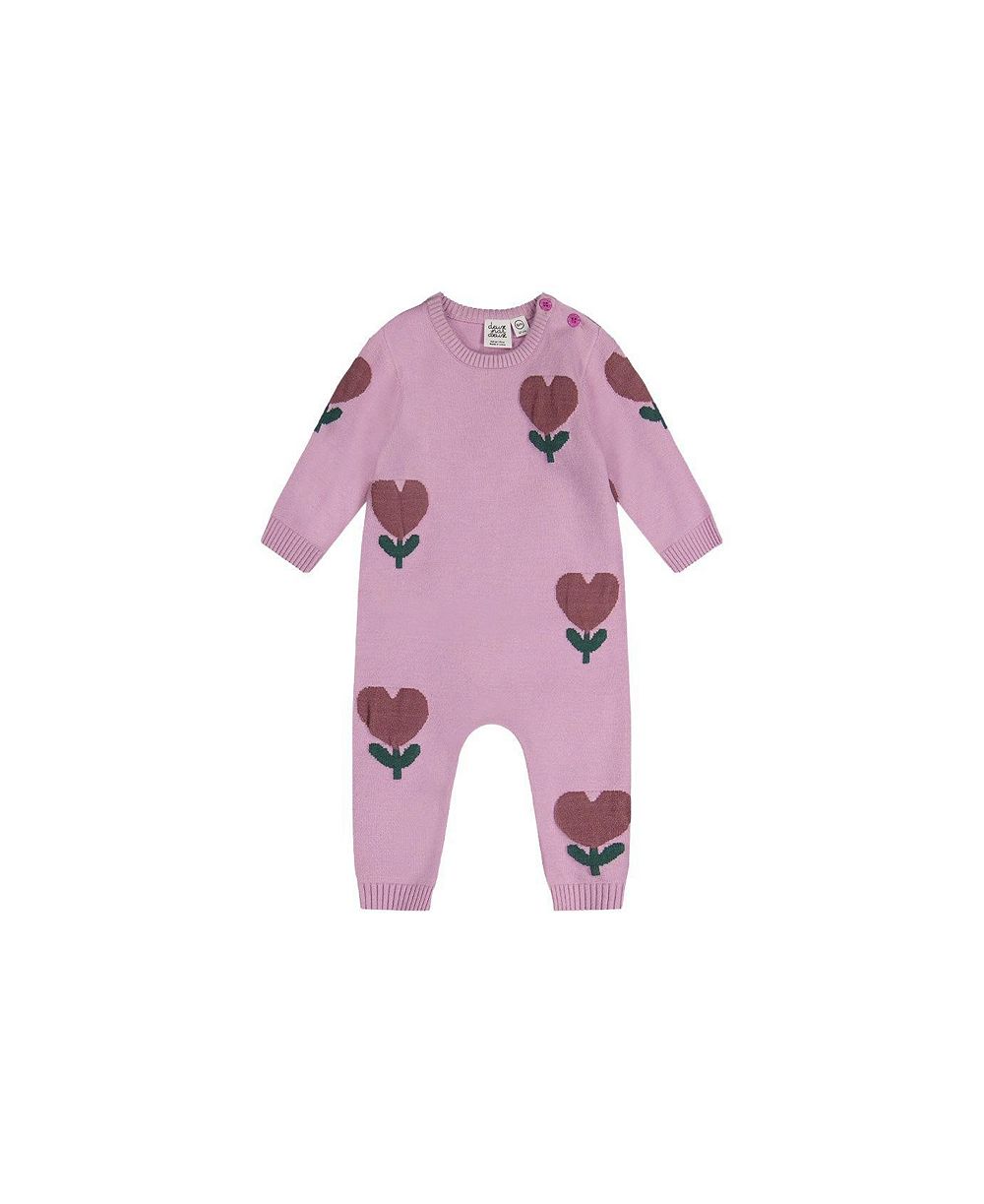 Ромпер Deux par Deux Baby Girl 3M TO 24M Knitted Intarsia Lilac