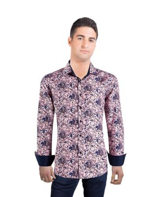 Elie Balleh Men's Slim Fit Stylish Paisley Print Shirt