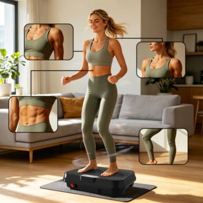 ZENY Vibration Plate Exercise Machine, Whole Body Workout Platform with Remote Control, Resistance Bands, Vibration Platform for Home Gym