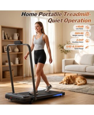 ZENY 3 in 1 Under Desk Treadmill with Incline, Foldable Treadmills for Home, Walking Pad with Handle Bar for Walking and Jogging, with Remote Control
