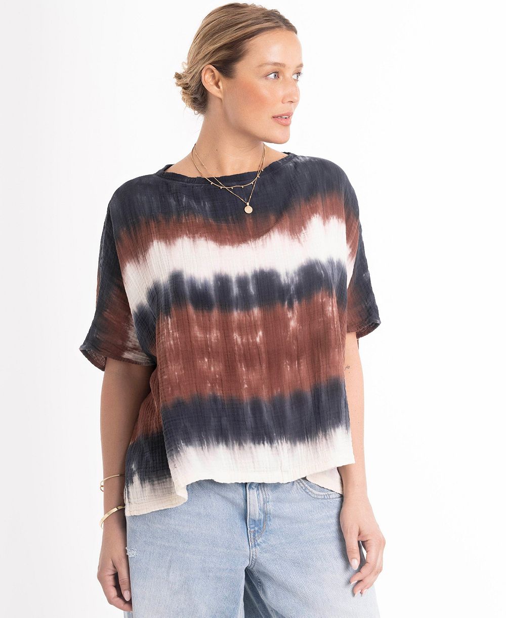 Женский топ Ocean+Main Tie Dye Square Gauze