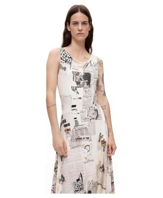 Desigual Women's midi newspaper dress
