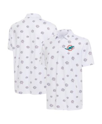 Мужская рубашка-поло Antigua White Miami Dolphins Fireworks