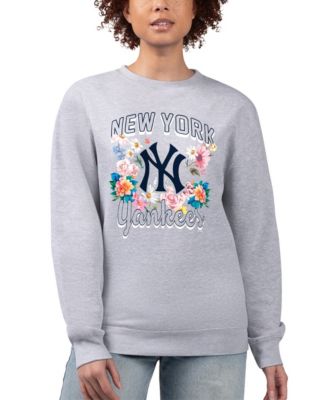 Свитшот G-III 4Her by Carl Banks Women's Heather Gray New York Yankees с графическим принтивом