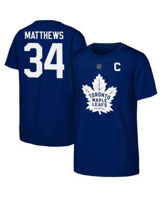Outerstuff Big Boys and Girls Auston Matthews Blue Toronto Maple Leaf's Player Name & Number T-Shirt