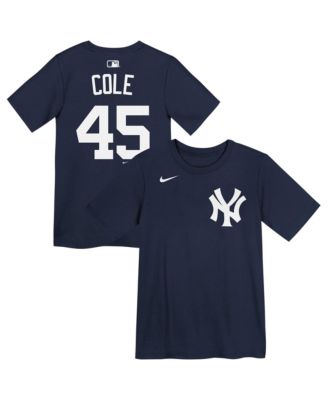 Nike Big Boys and Girls Gerrit Cole Navy New York Yankees Name & Number T-Shirt