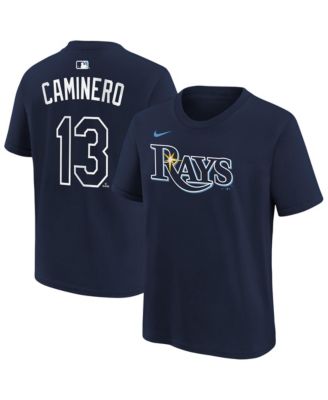 Nike Big Boys and Girls Junior Caminero Navy Tampa Bay Rays Name & Number T-Shirt