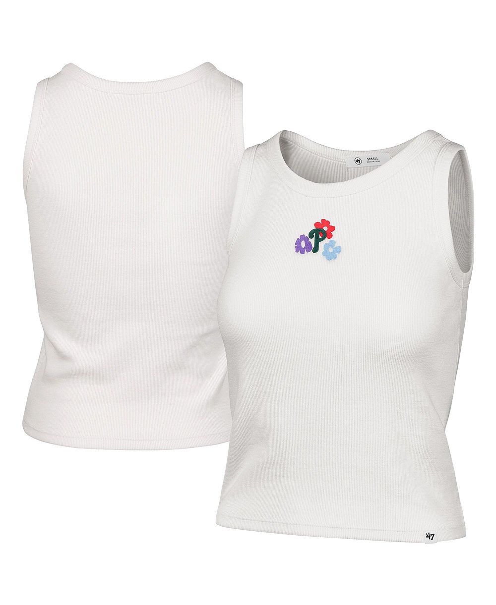 Женский кремовый топ '47 Brand Philadelphia Phillies Floral Logo Ribbed Baby Tank Top