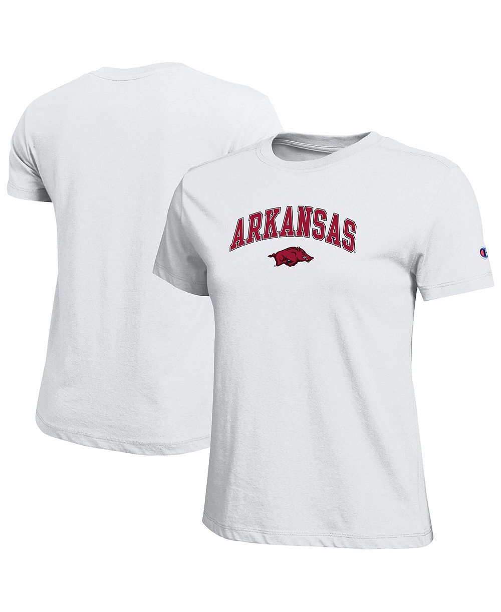 Женская белая футболка Champion Arkansas Razorbacks с логотипом