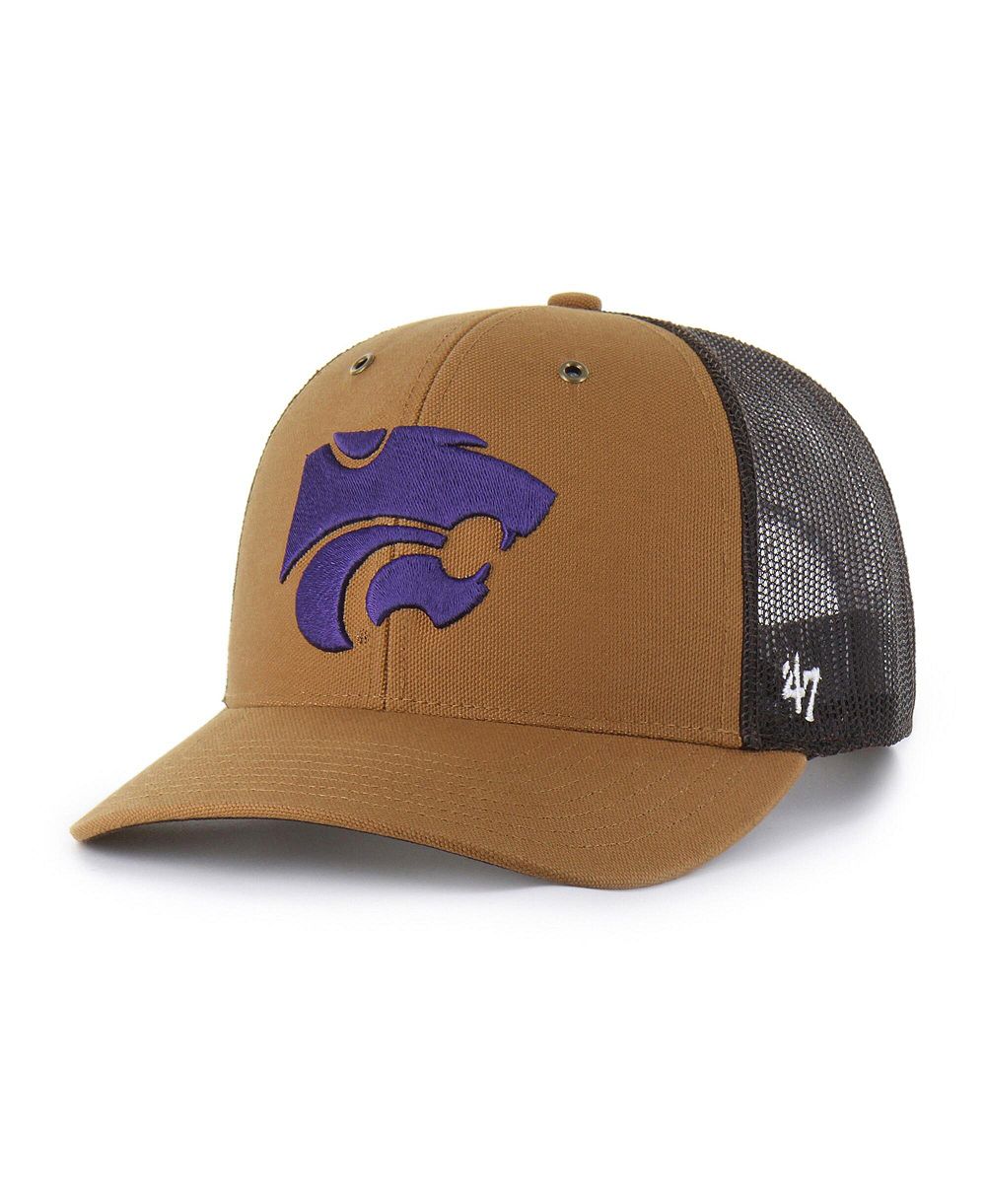 Мужская и женская регулируемая кепка '47 Brand Carhartt x Brown Kansas State Wildcats Trucker