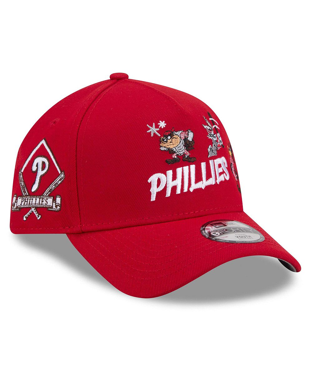 Регулируемая кепка New Era Looney Tunes A-Frame 9FORTY для мальчиков и девочек, красная Philadelphia Phillies
